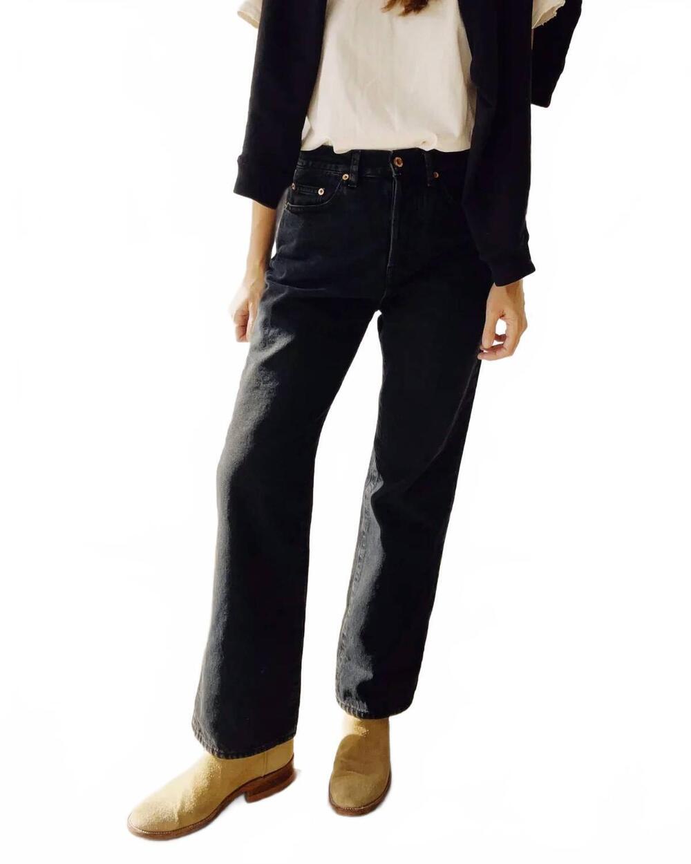 NEW HEY GANG ranch high rise jean in black